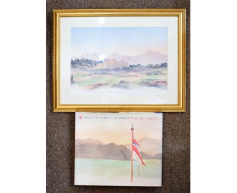 H.R.H. The Prince of Wales - Limited print - View In South Of France, framed and glazed, together with a copy of HRH The Prin
