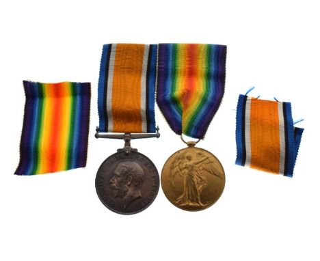 Medals - World War I pair comprising: 1914-18 War Medal and Victory Medal awarded to S-312010 Private H.E.Ford, Army Service 