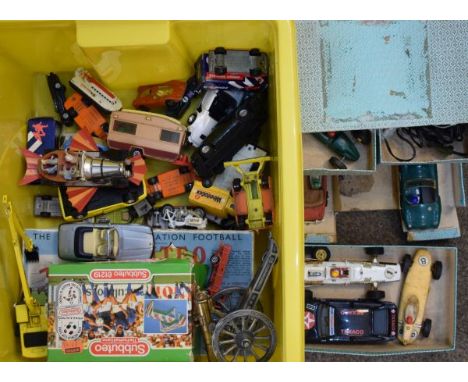 Die-cast model cars including; Corgi, Chitty Chitty Bang Bang, Subbuteo items etc   Condition: 