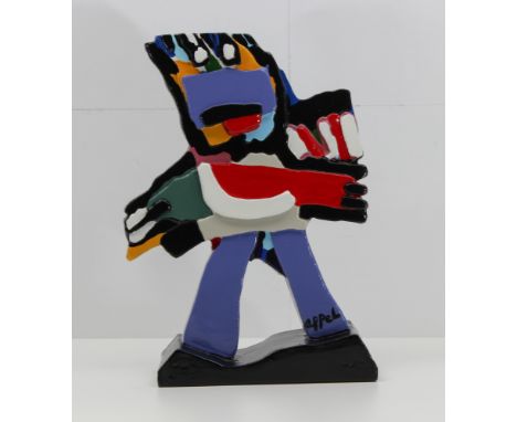 Karel Appel (1921 - 2006) Ceramic sculpture signed Karel Appel, ** Blue Boy **, No. 79/499, with certificate - size height an
