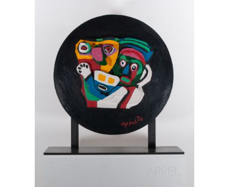 Karel Appel (1921 - 2006) Sculpture in ceramic painted and gert. Karel Appel, 1976, gene: HC, with certificate drawn. By the 