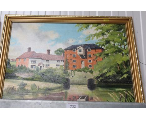 F E Hammer, oil on board depicting a river scene