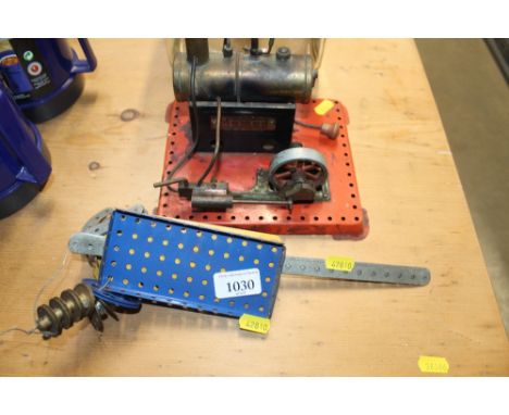 A small quantity of Meccano and a Mammod steam engine