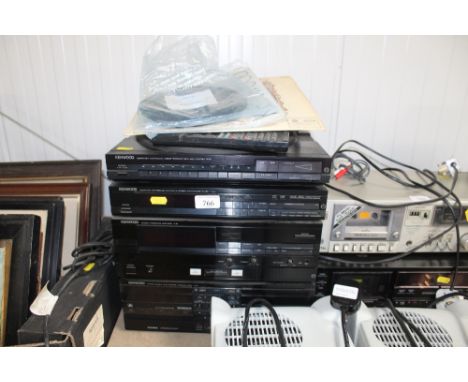 A Kenwood stack comprising a turntable, stereo synthesiser/tuner, stereo integrated amplifier, stereo double cassette deck