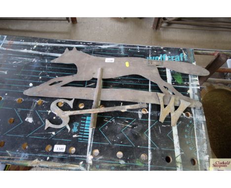A weather vane with fox decoration AF