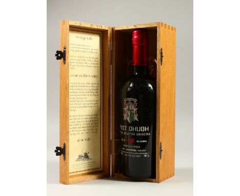 A BOTTLE OF POIT DHUBH MALT SCOTCH WHISKY, in a wooden case.