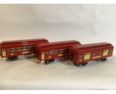 Lionel standard railway interest Gauge 325 observation &nbsp;red livery train &nbsp;carriage c 1989( a 1930-1939 era replica,