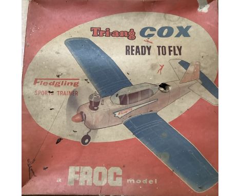 Triang Frog boxed vintage aircraft fledgling sports trainer aircraft.( i aircraft with some accessories in worn original box-