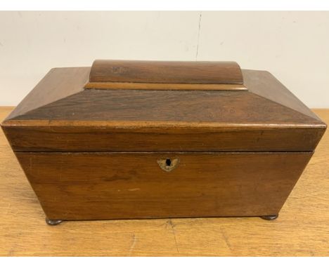 A Victorian tea caddy 1863. W:32cm x D:16cm x H:18cm