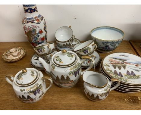 Oriental tea service and other oriental items.