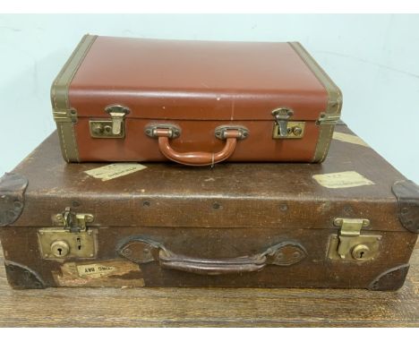 Two vintage suitcasesW:66cm x D:41cm x H:19cmW:46cm x D:28cm x H:15cm