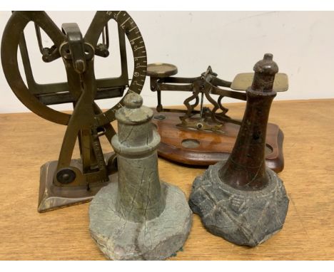 Postal scales also with letter scales and two ornamental light houses.
