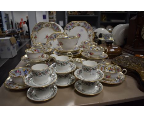 A fine porcelain part tea service having extensive gilt and enamel decoration also a small Chelson coffee service
Porcelain s