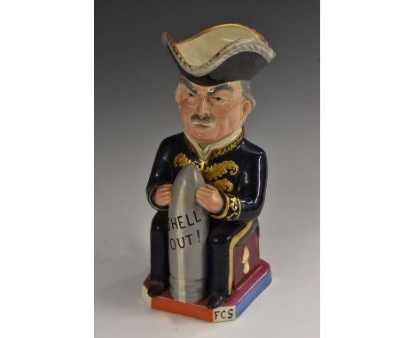 World War One - a Wilkinson Ltd earthenware character jug, Shell Out!, modelled as David Lloyd-George (1863 - 1945), designed