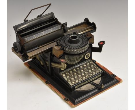 An early 20th century German tinplate toy junior typewriter, by Gebruder Schmidt Nuremberg (GSN), black paintwork, marked D.R