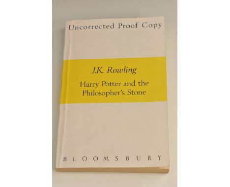 Rowling (J.K.), Harry Potter and the Philosopher's Stone, Uncorrected Proof Copy of the first edition with typographical erro