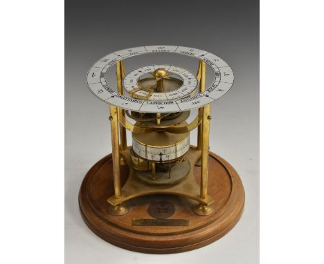 An astrological clock, The Calendar Clock, by Devon Clocks for The Heritage Collection, 19.5cm silvered chapter ring, turned 