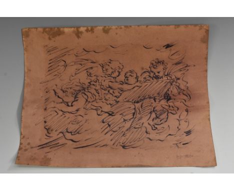 Italian SchoolAn Old Master Drawing, Study of Cherubsink on prepared paper, 18.5cm x 23.5cm
