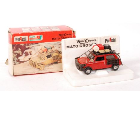 A rare vintage Polistil made 1:20 scale diecast model Mini Cooper ' Mato Grosso ' ' S28 ' Rally car. Model appears mint, like