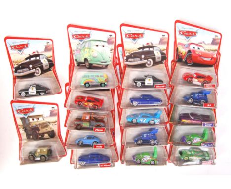 A collection of 17x assorted Mattel made carded diecast model cars from the ' Disney Pixar Cars ' movie. All appear mint and 