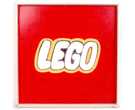 A rare original 1950's Lego hand painted in-store shop display advertising sign / board. Painted plywood construction, with w