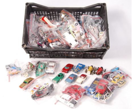 A good large collection of assorted vintage loose diecast model cars and related. Largely 1980's Matchbox / Corgi, with some 