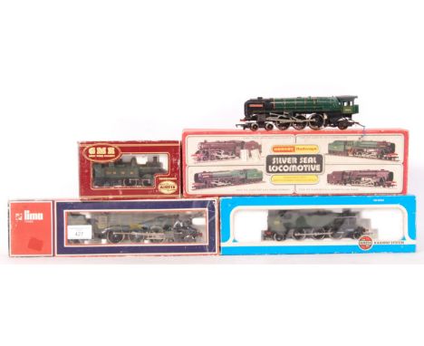 A collection 4 x boxed 00 Gauge model railway trainset locomotives to include; Airfix 54152-7&nbsp; 0-4-2 tank class 1466 GWR