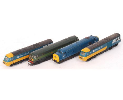 A collection of 4x vintage Hornby 00 gauge railway trainset locomotives. Comprising: D1670 Mammoth, D6830 InterCity, and 2x I