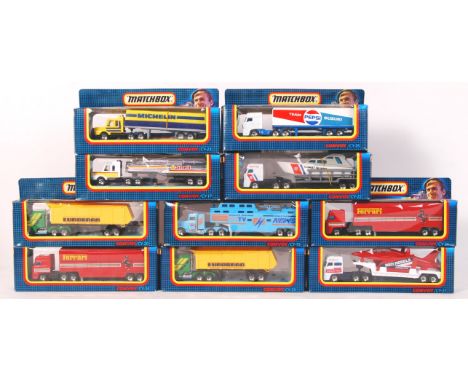 A good collection of 10x vintage Matchbox made diecast model lorries and trucks. Comprising: CY23, CY17, CY15, CY24, CY21, CY