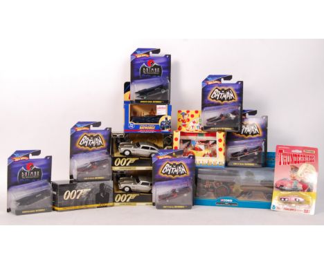 A good collection of assorted TV &amp; Film related boxed diecast models. Comprising: 6x Hot Wheels Mattel made Batman Batmob