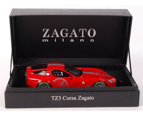 A rare MR Collection Models made precision high-end 1:18 scale diecast model Alfa Romeo TZ3 Corsa Zagato. Red. Incredibly wel