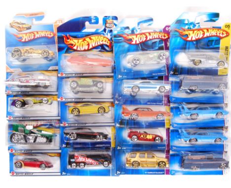 A collection of 20x assorted Hot Wheels carded diecast model cars by Mattel. Various series ( Highway 25, Planet Hot Wheels, 