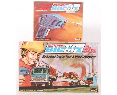 An original vintage Matchbox Big MX diecast model and playset set ' BM-2 ' ' Mechanised Tractor Plant &amp; Winch Transporter