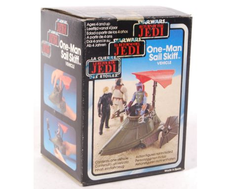 A rare original vintage Palitoy made Star Wars ' One Man Sail Skiff Vehicle ' minirig action figure playset. Factory sealed, 
