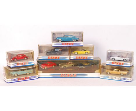 A collection of 8x Dinky Matchbox made boxed 1:43 scale diecast model cars - including one trio set. All contents appear mint