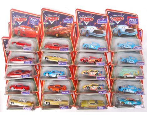 A collection of 20x assorted Mattel made carded diecast model cars from the ' Disney Pixar Cars ' movie. All appear mint and 