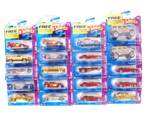 A collection of 20x assorted Hot Wheels carded diecast model cars by Mattel. All from the 2004 series. All appear mint and fa