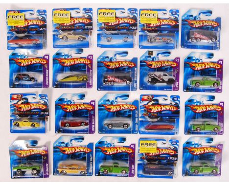 A collection of 20x assorted Hot Wheels carded diecast model cars by Mattel. All 2006 series. All appear mint and factory sea