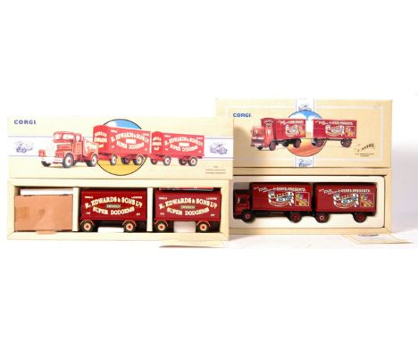 Two Corgi scale diecast model&nbsp;fun fair related trucks to include; 81566 The J. Ayers A.E.C Mercury Truck &amp; Trailer 1