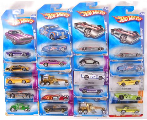 A collection of 20x assorted Hot Wheels carded diecast model cars by Mattel. Various series. All appear mint and factory seal