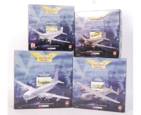 A collection of 4x Corgi Aviation Archive series diecast model 1:144 scale aeroplanes. From the ' Military ' and ' Berlin Air