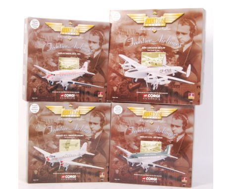 A collection of 4x Corgi Aviation Archive series diecast model 1:144 scale aeroplanes. From the ' Frontier Airliners ' series