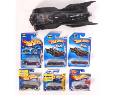 A collection of 6x Mattel Hot Wheels carded diecast Batman Batmobile related diecast models. Including 2007 First Editions, 2