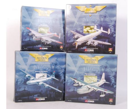 A collection of 4x Corgi Aviation Archive series diecast model 1:144 scale aeroplanes. From the ' Military ' series. All appe