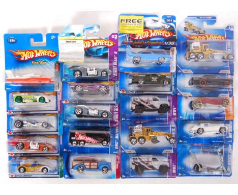 A collection of 20x assorted Hot Wheels carded diecast model cars by Mattel. Various series. All appear mint and factory seal
