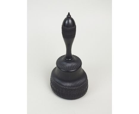 A Victorian ebonised large seal, the turned handle supporting flared reeded base set with bust of Victoria intaglio seal, 21c