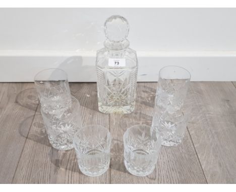 Crystals glass decanter and tumbler set