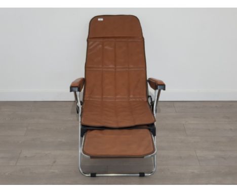 Vintage faux leather deck chair