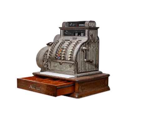 CASH REGISTER WITH HAND CRANK | THE NATIONAL CASH REGISTER CO, DAYTON, OHIO, USA | Around year 1900 | 56 x 52 x 43 cm (height