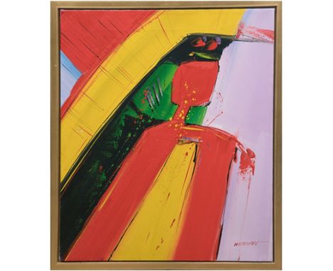 Wilkinson (Maler der Moderne) "Abstrakte Farbkomposition", Öl/Lw., signiert u.r, 62x51 cm, Rahmen